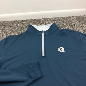 Georgetown Hoyas Jacket Peter Millar Summer Comfort 1/4 Zip Blue Mens Large